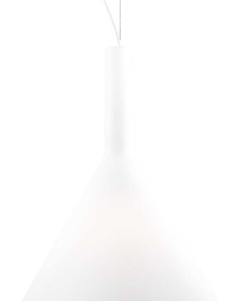 Pendellampe Ideal Lux Cocktail ø35 Cm Hvidt Syreætset Glasdiffusor E27 Fatning Justerbar Højde 54 263 Cm