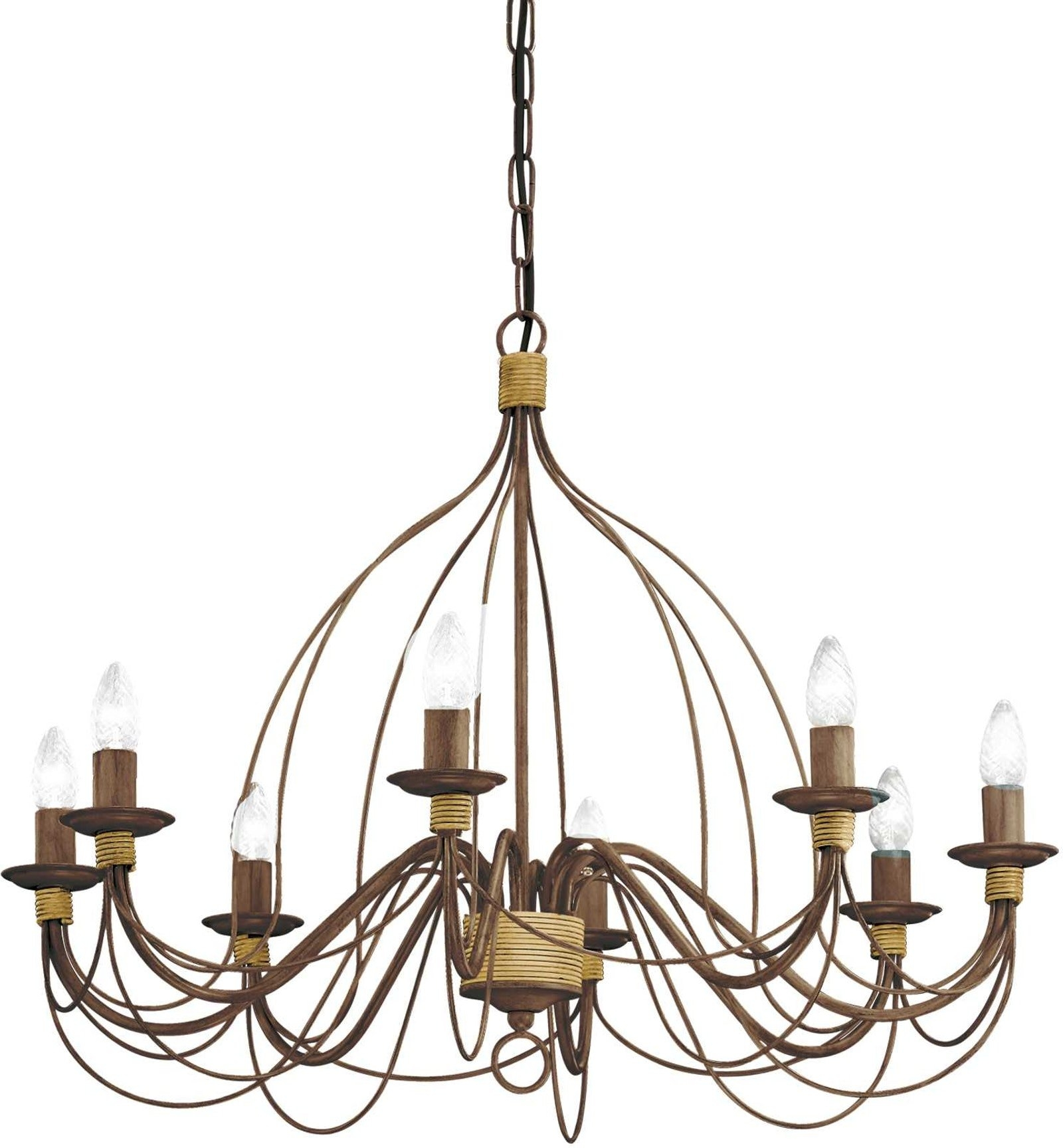 Pendellampe Ideal Lux Corte Rust ø80 Cm Justerbar Højde 80 115 Cm     E14