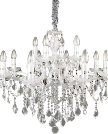 Pendellampe Ideal Lux Florian ø72 Cm Krom Med Krystalglas Justerbar Højde 87 120 Cm