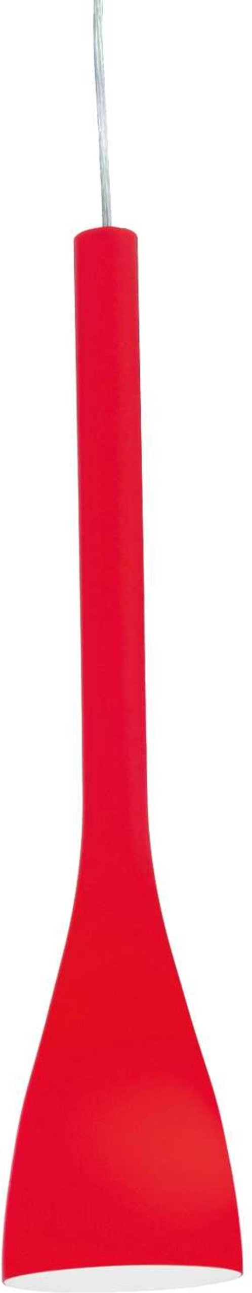 Pendellampe Ideal Lux Flut Glas Rød Krom ø105 Mm Justerbar Højde 480 2570 Mm