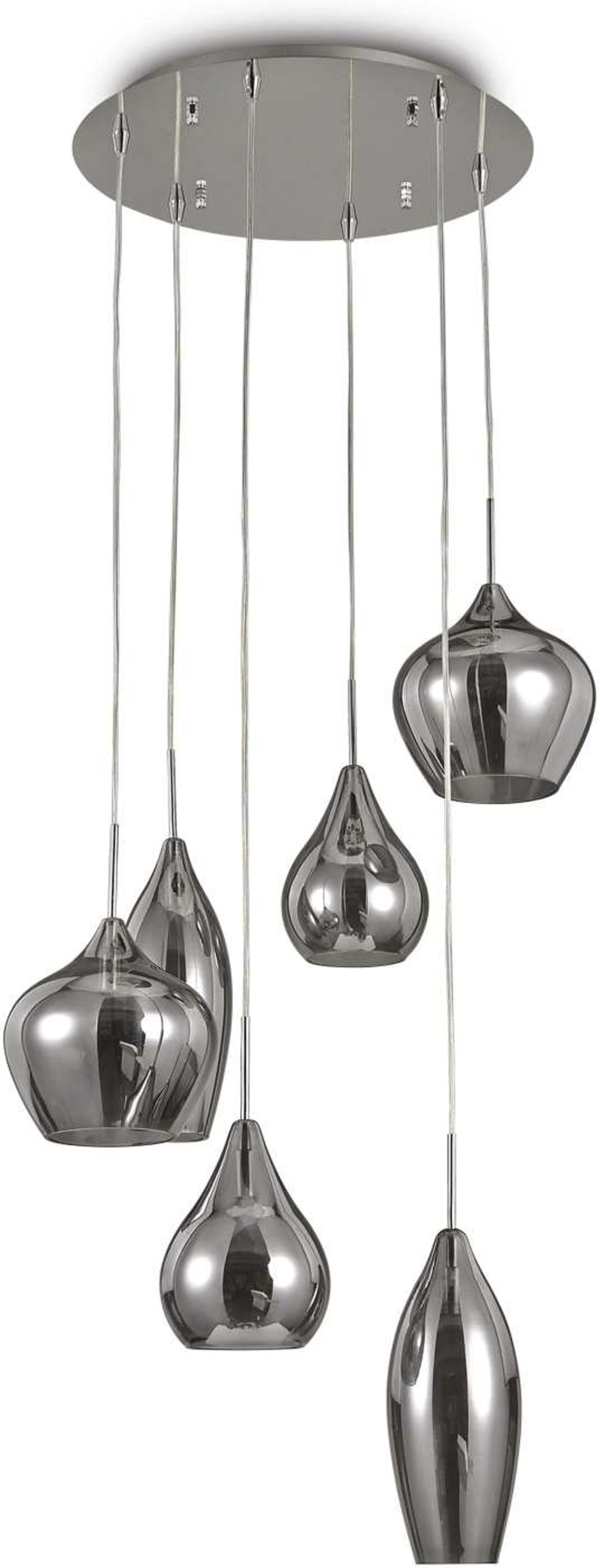 Pendellampe Ideal Lux Soft   Lampeskærme Røg Krom ø600 H300-1350 Mm