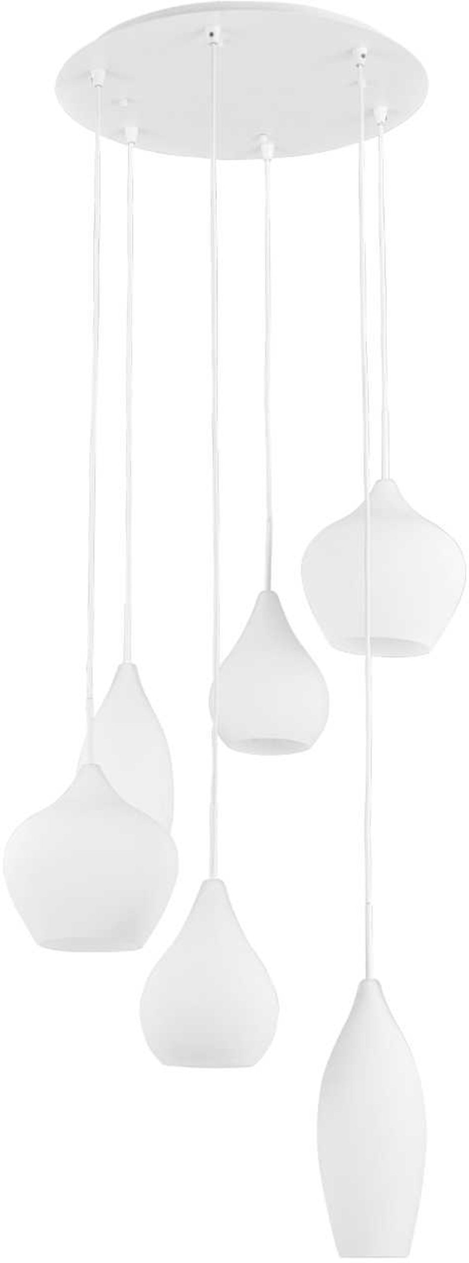 Pendellampe Ideal Lux Soft ø60 Cm H30-135 Cm 6ã E14 Metal Og Glas Hvid Krom