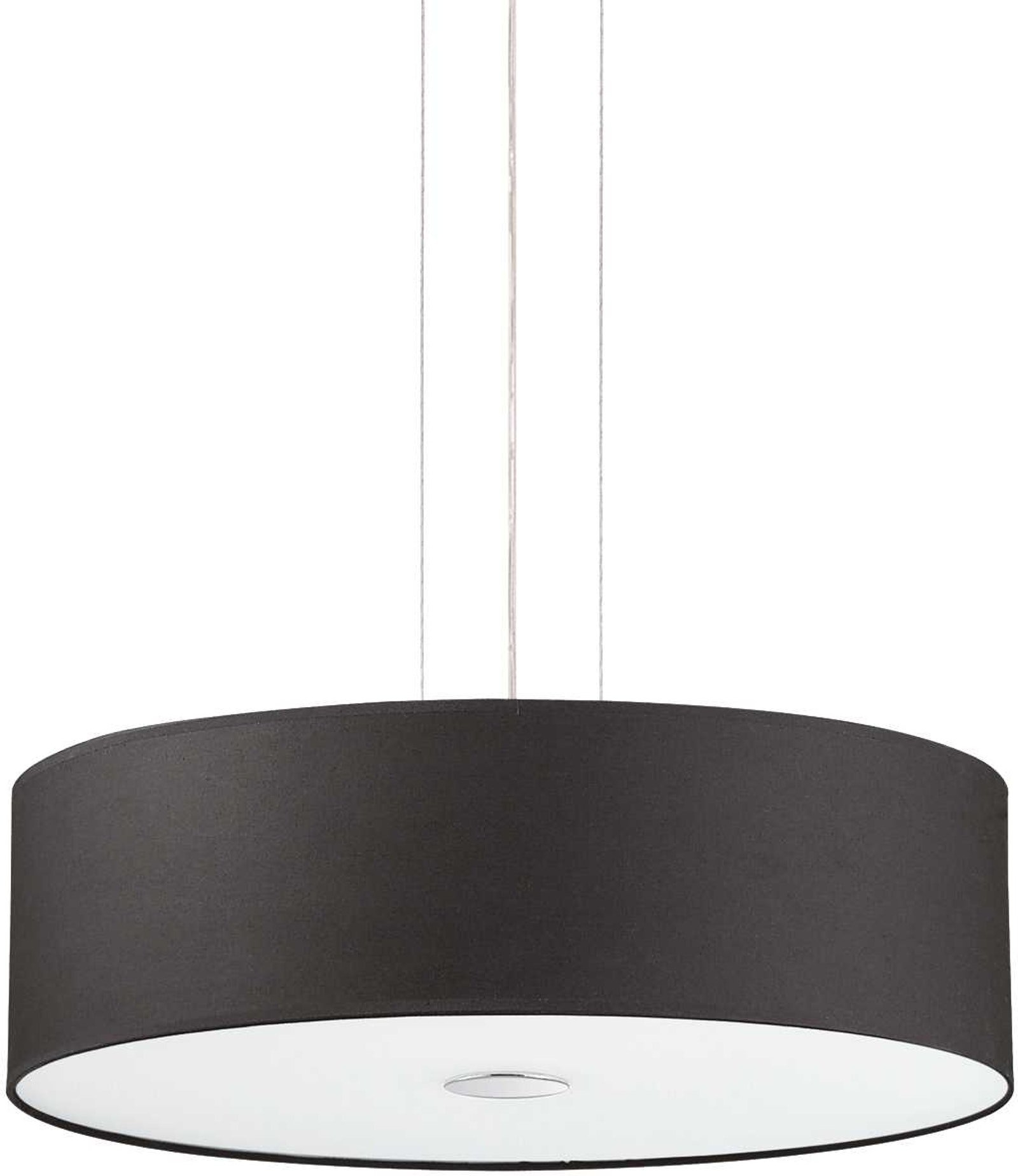 Pendellampe Ideal Lux Woody ø50 Cm Justerbar Højde Sort Krom