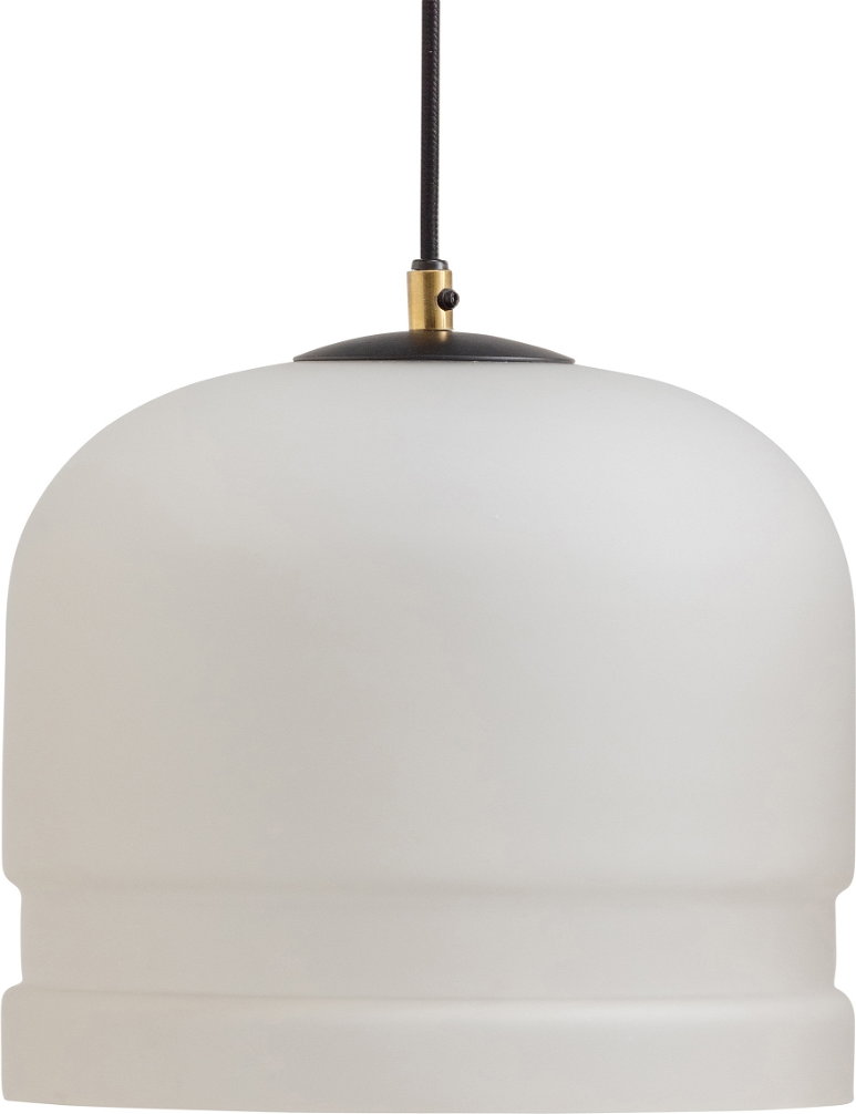 Pendellampe Woood Exclusive Micah ø27 Cm Hvid   Jern Glas Loftlampe Med Mat Glas