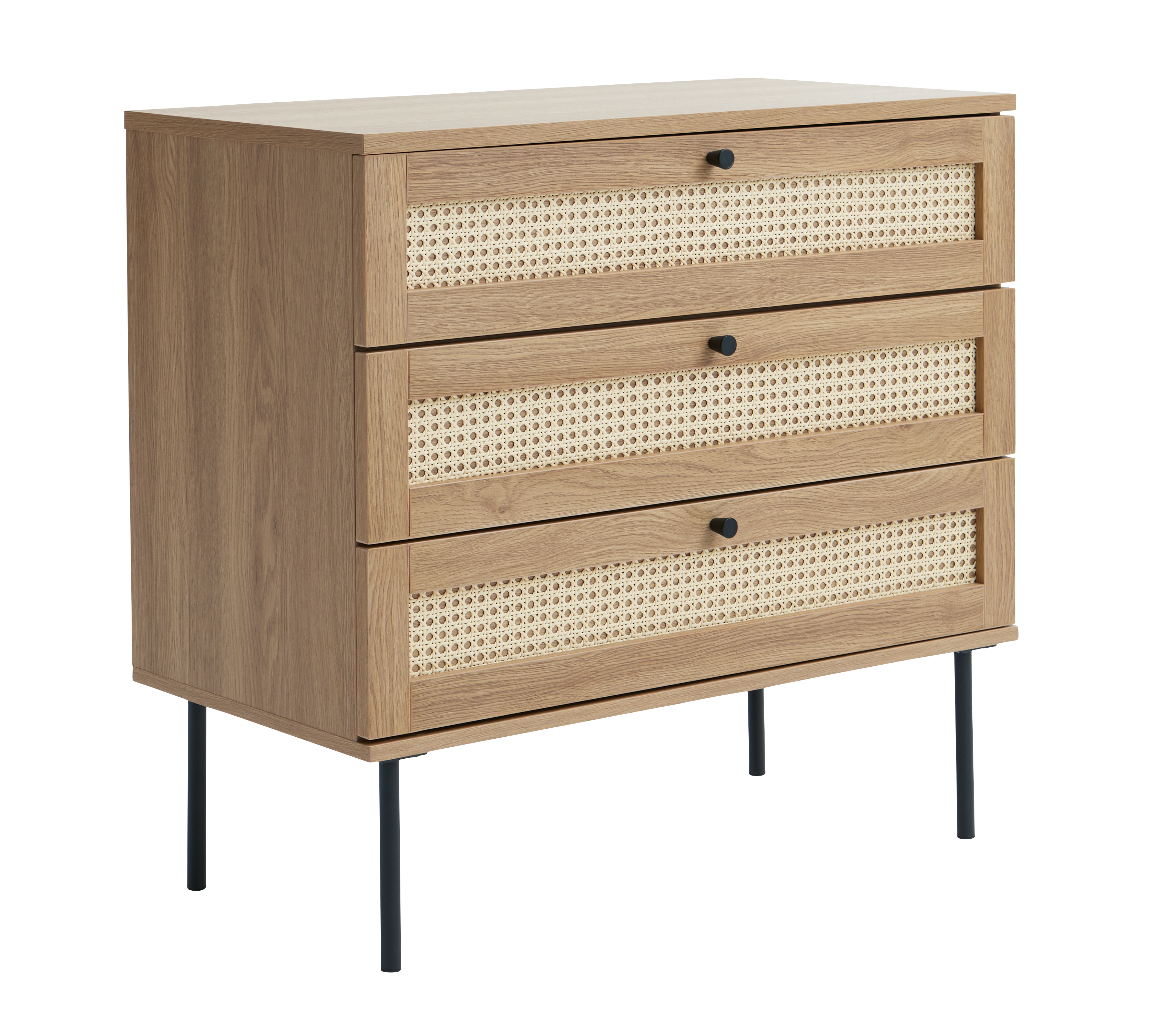 Pensacola Kommode       Skuffer Natur Eg Melamin Og Polyrattan