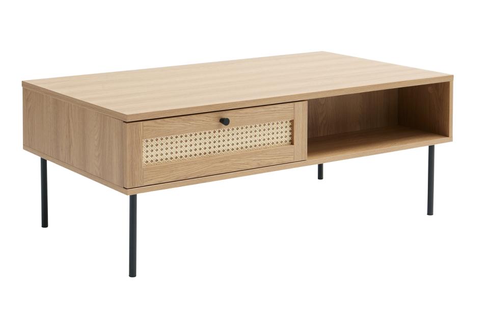 Pensacola Sofabord       Skuffer Natur Eg Melamin Og Polyrattan  60x110