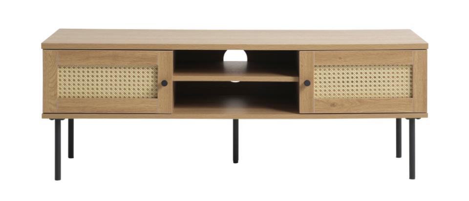 Pensacola Tv-bord       Låger Og   Hylde Natur Eg Melamin Og Polyrattan  120x40