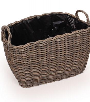 Plantekurv Stor Oval Naturrattan