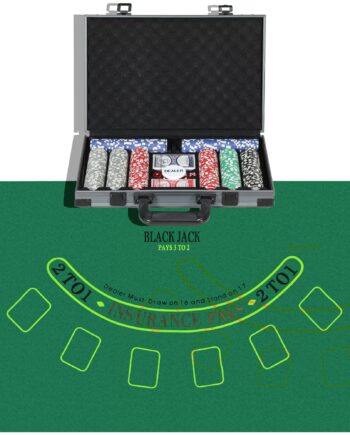 Pokersæt  Pokerkasse  400 Chips    Sæt Kort    Terninger  Dealer-disk  Måtte