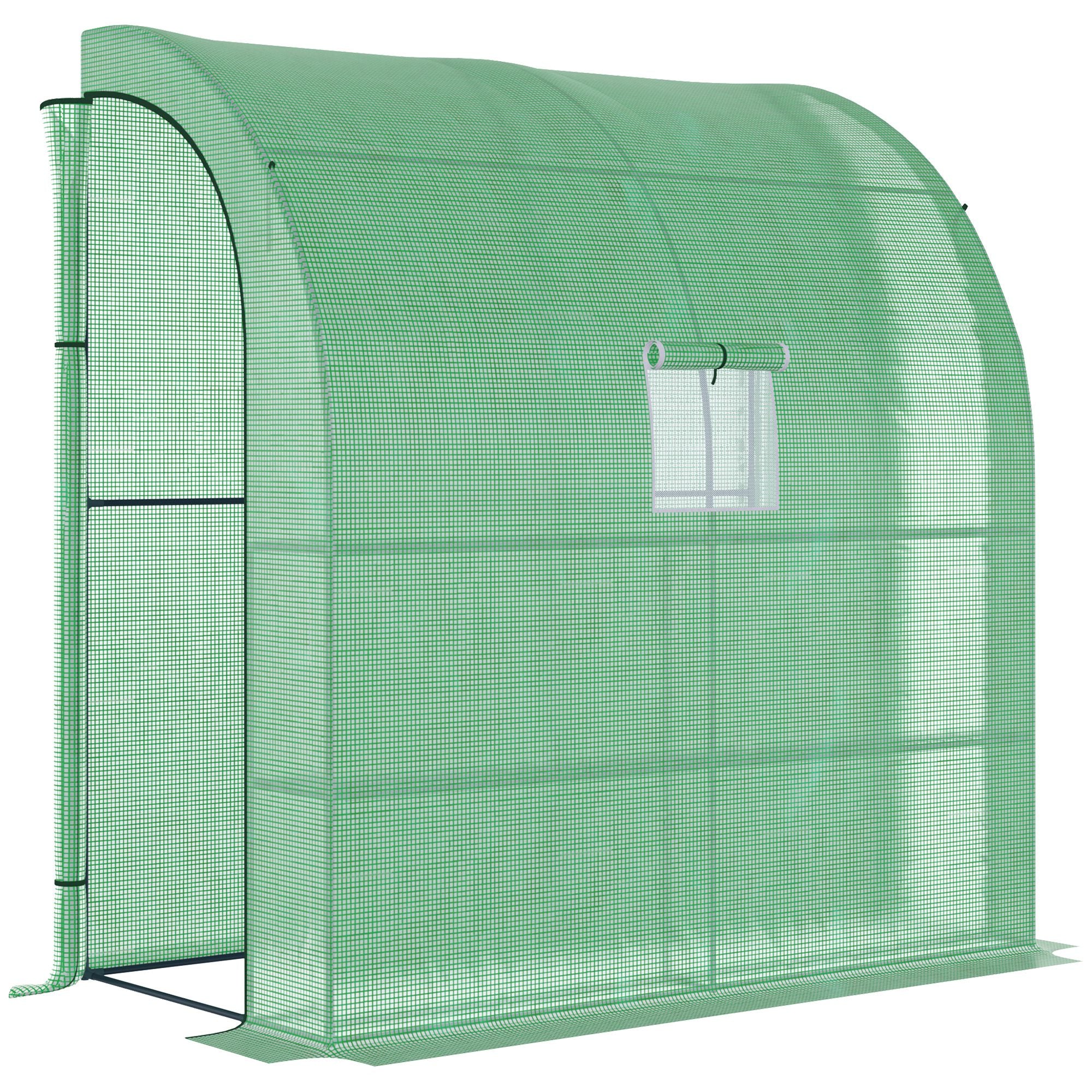 Polytunnel Tomatdrivhus Med Netvindue  Drivhus Med Rulleporte  Dyrkehus Med Uv-beskyttelse  Grøn  200   100   215 Cm