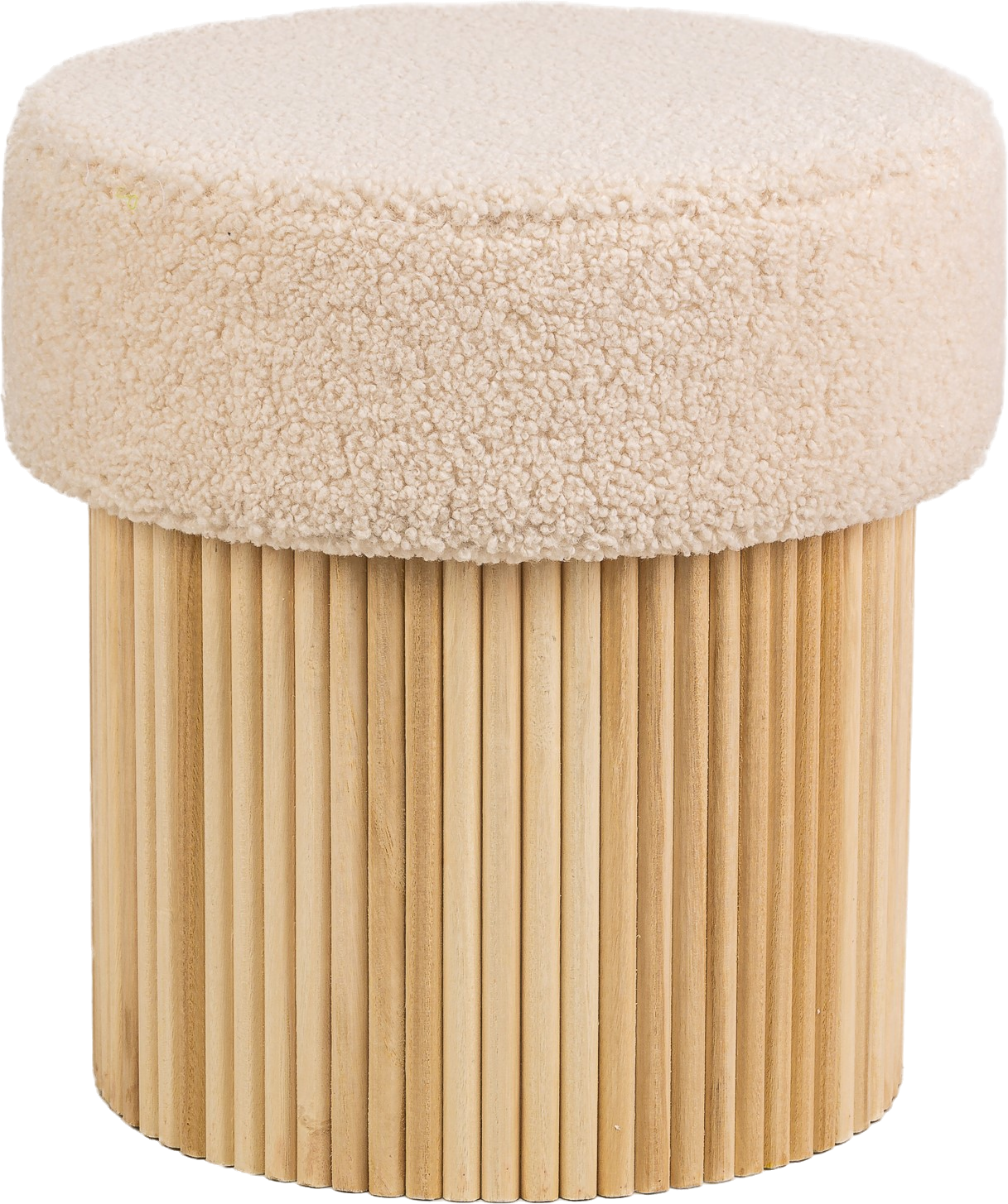 Puf Nordlys Furniture Otsu Hvid Bouclé Med Indbygget Opbevaring   Skandinavisk Minimalisme H45ã ø43 Cm