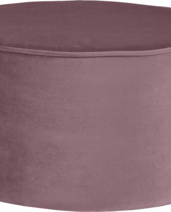 Puf   Skammel Woood Sara ø60   H36 Cm   Lilla Fløjl   Robust Polyester  Fsc-certificeret Træ   Vp30 Skum