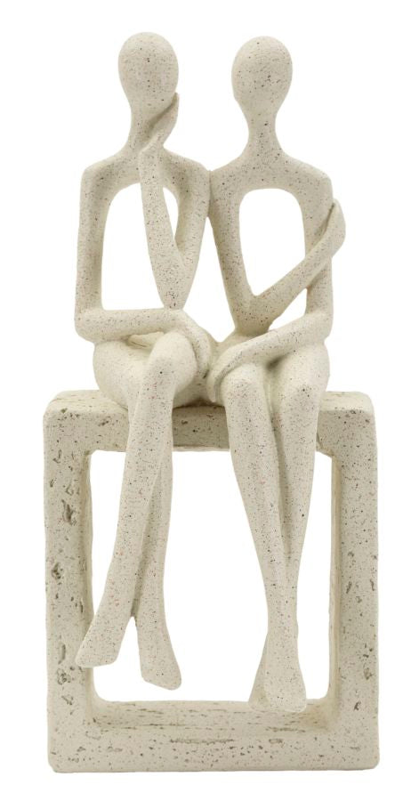 Pyntefigur   Creme Af Polyresin   11x5x9 Cm