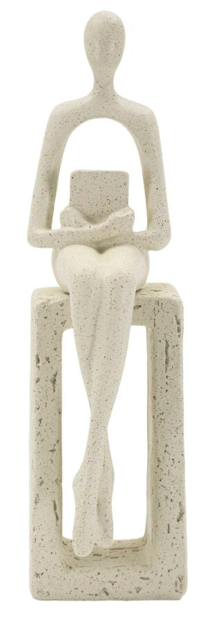 Pyntefigur   Creme Af Polyresin   8x5 6x5 Cm