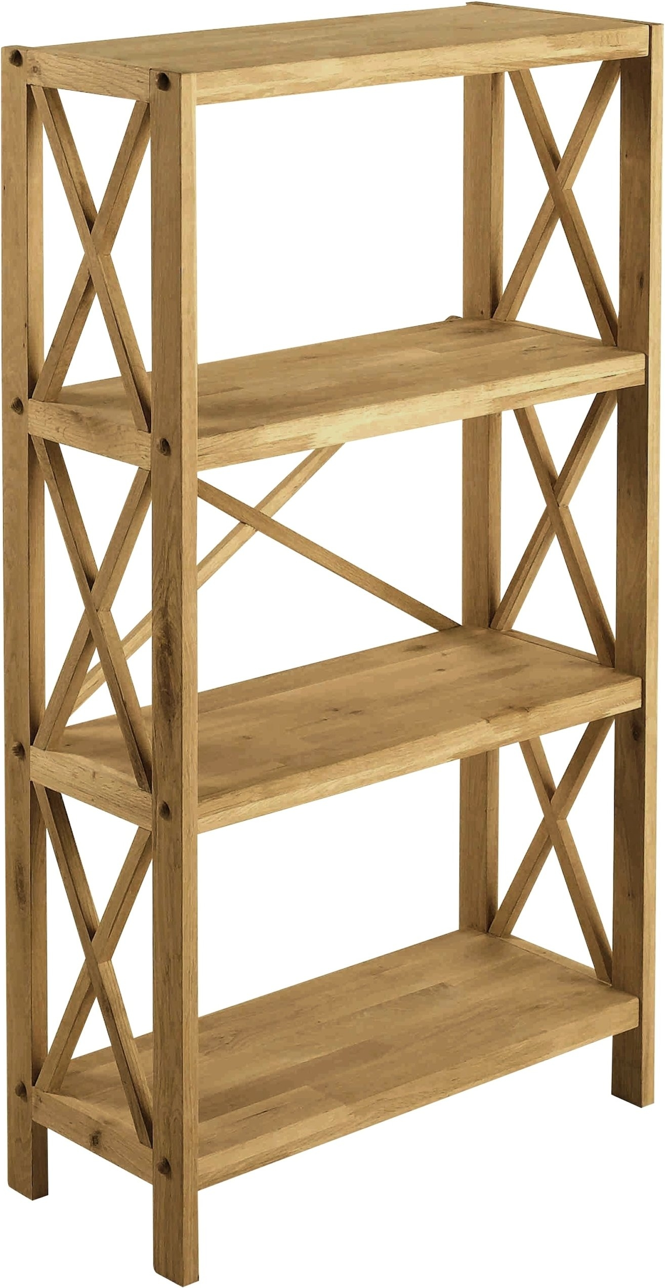 Reol Nordique Design -shelfs Hyldereol Massiv Olieret Egetræ Hylder Natur 124x70x30 Cm