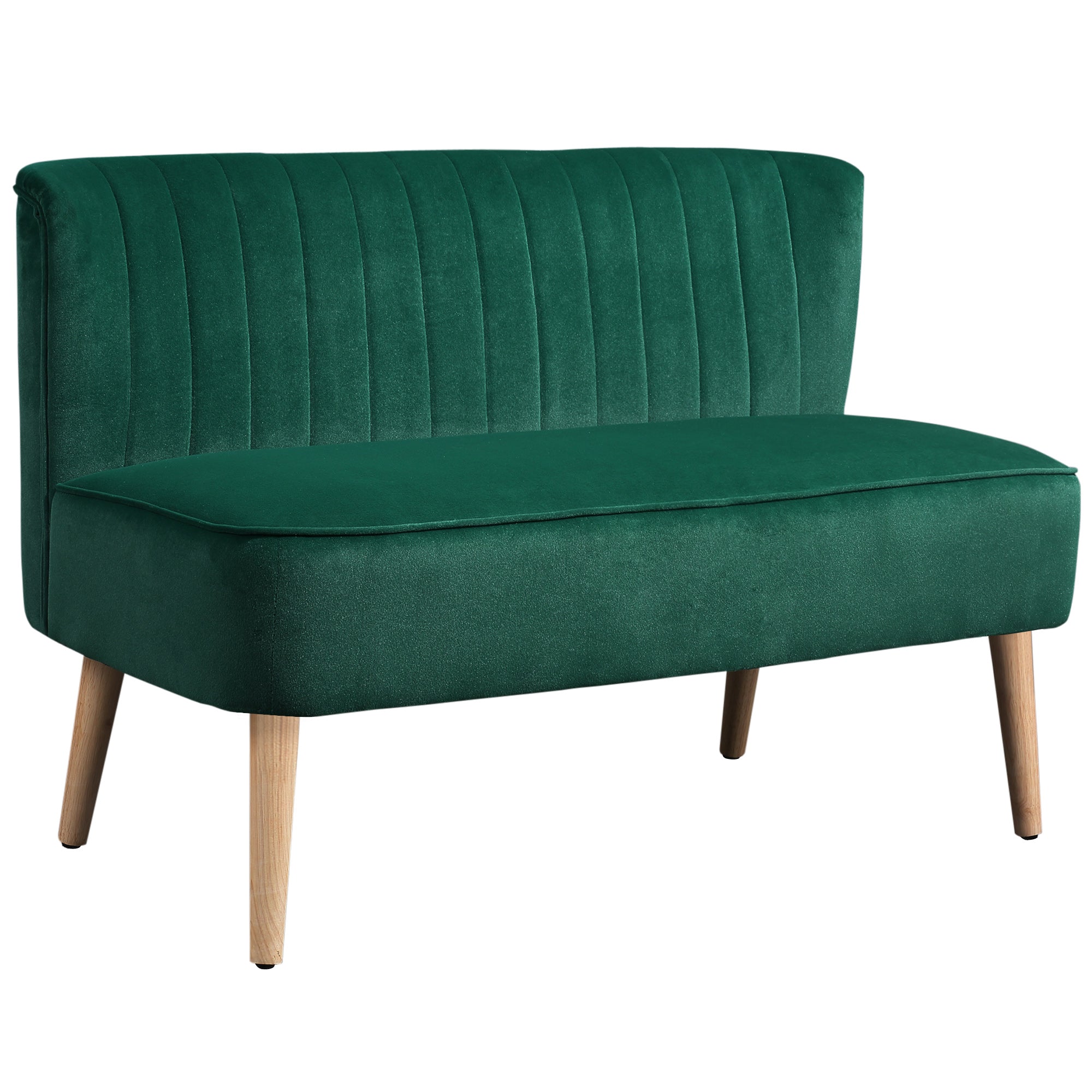 Retro Design -personers Sofa Træben 117 Cm 56 Cm 77 Cm Mørkegrøn
