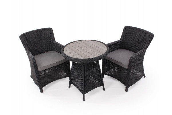 Rio Sort Cafesæt     Spisestole   70 Cm   Vandafv  Hynder