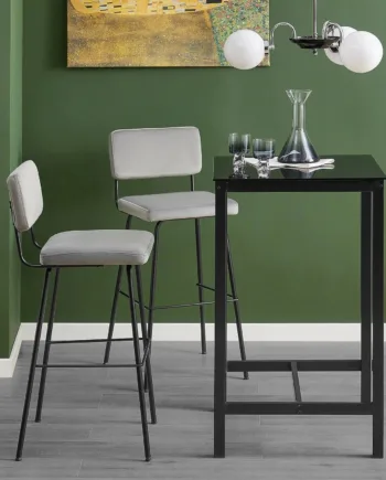 Robust Og Stilrent Barbord   Metal  L60 Cm   B60 Cm   H100 Cm  Sort