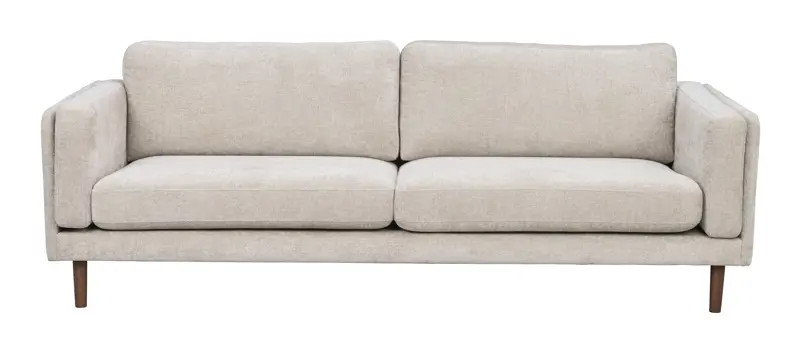 Rowico Braden   Pers  Sofa Lys Beige Stof Og Brun Egetræ