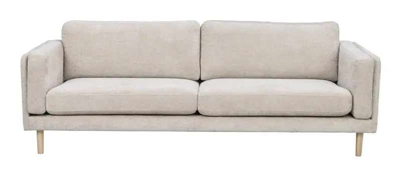 Rowico Braden   Pers  Sofa Lys Beige Stof Og Hvidpigmenteret Egetræ