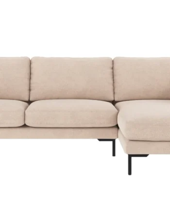 Rowico Corwin     Pers  Sofa     Chaiselong   Lys Beige Polyester Stof Og Sort Metal