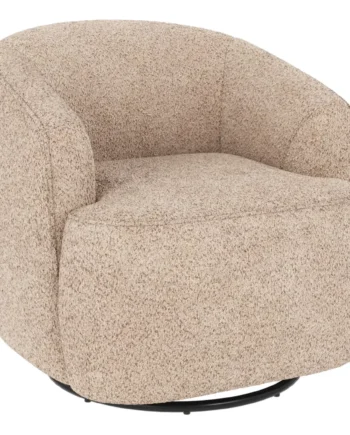 Rowico Dermot Drejestol     Armlæn Og Vippefunktion Lys Beige Polyester Stof Og Sort Metal