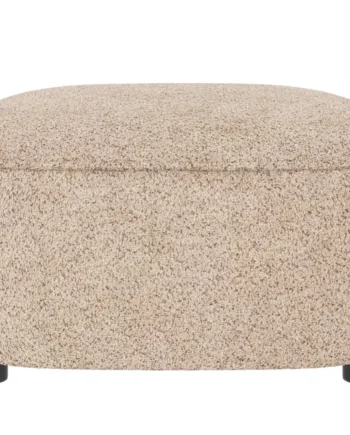 Rowico Norris Fodskammel  Kvadratisk Lys Beige Polyester Stof Og Sort Plastik  90x90
