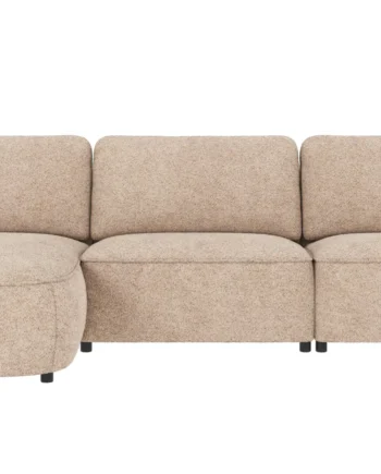 Rowico Norris   Per  Sofa     Chaiselong   Lys Beige Polyester Stof Og Sort Plastik