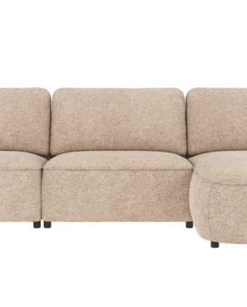 Rowico Norris   Per  Sofa     Chaiselong   Lys Beige Polyester Stof Og Sort Plastik