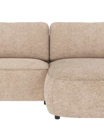 Rowico Norris   Per  Sofa     Chaiselong   Lys Beige Polyester Stof Og Sort Plastik