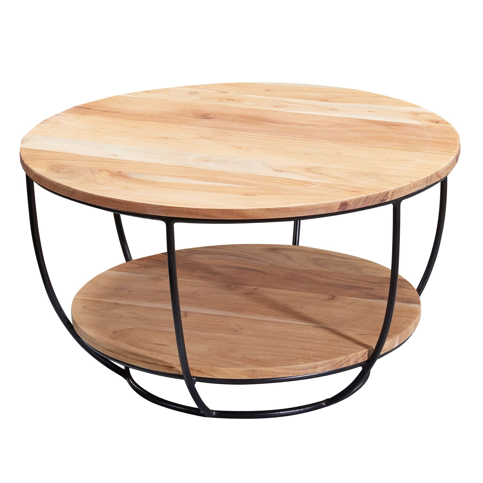 Rundt Sofabord   Massivt Træ  60   34     60 Cm