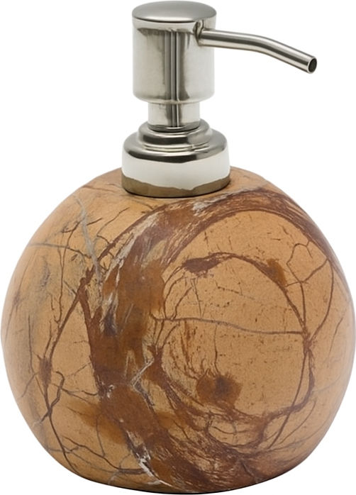 Sæbedispenser   Brun Marmor Kave Home Splash   Rustik Kolonial Stil  8ã 10ã 10 Cm