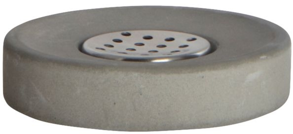 Sæbeskål House Doctor Cement Grå   Cement Og Rustfrit Stål ø11   H2   Cm