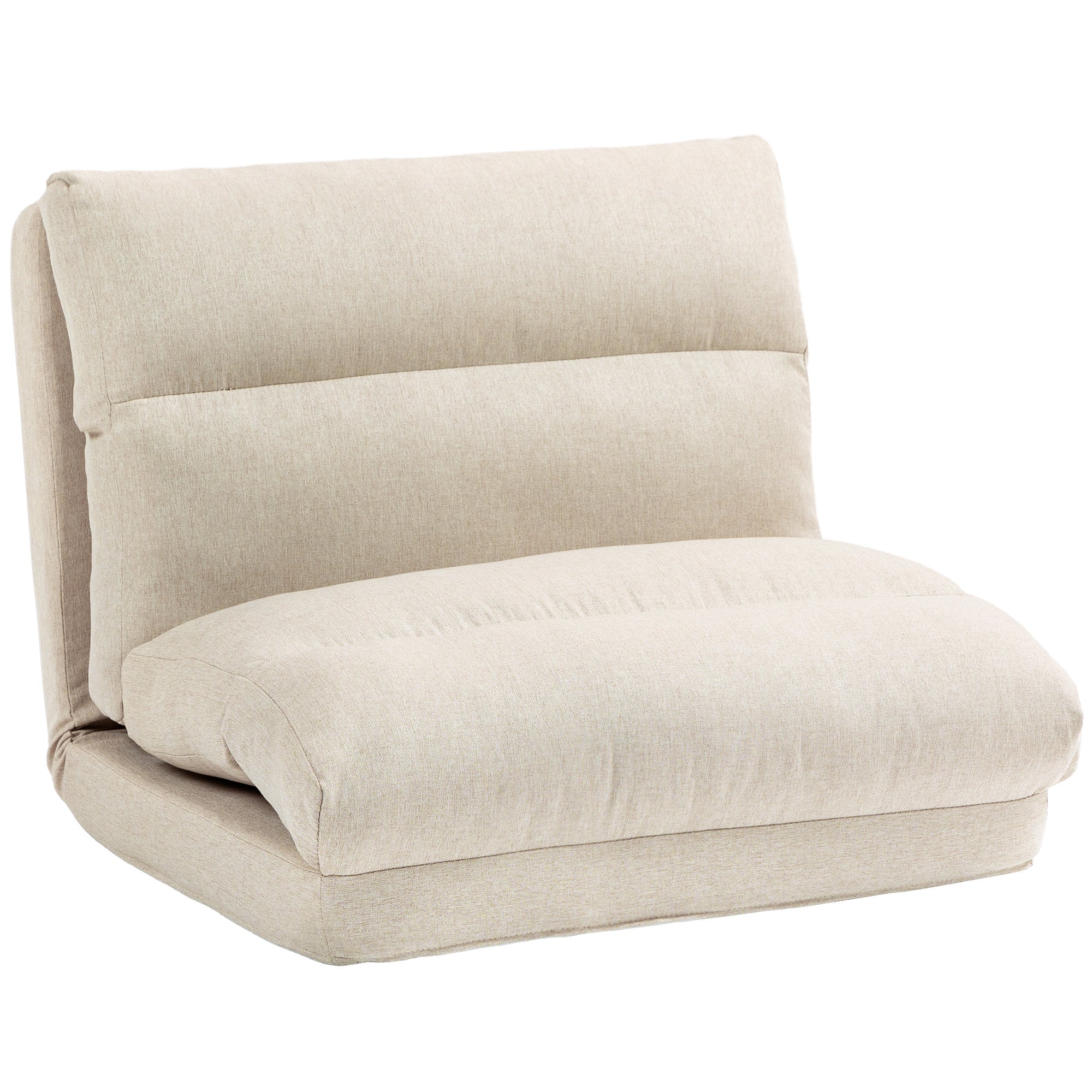 Sækkestol Med Sengefunktion  Foldbar Ryglæn  Op Til 120 Kg  70   72   56 Cm  Beige
