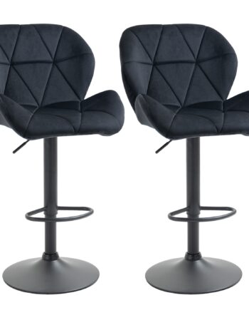 Sæt Med   Barstole Med Ryglæn  Sort  52   58   93-114   Cm