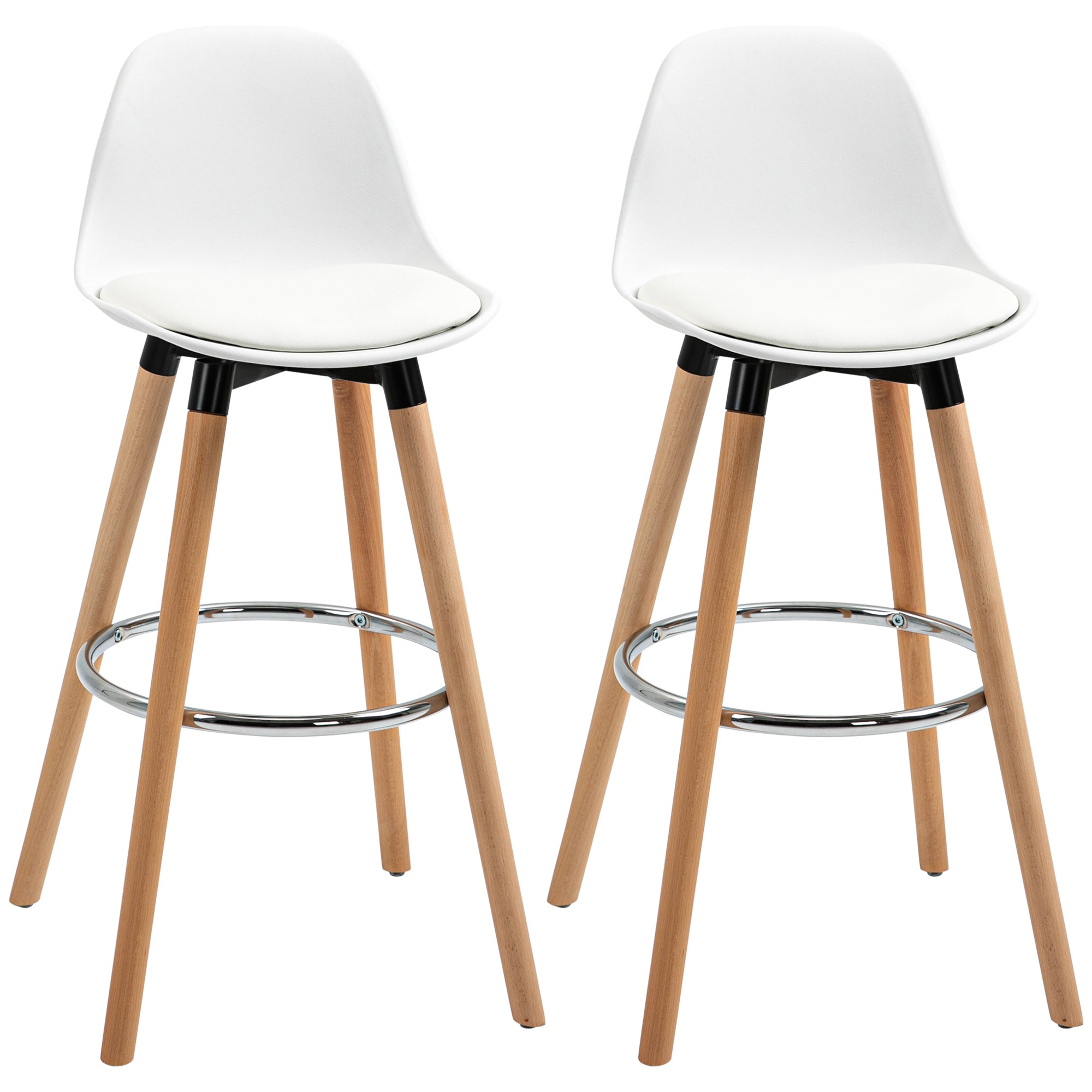 Sæt Med   Barstole  Skandinavisk Design  Fodstøtte  38   Cm   42   Cm   91 Cm  Natur   Hvid