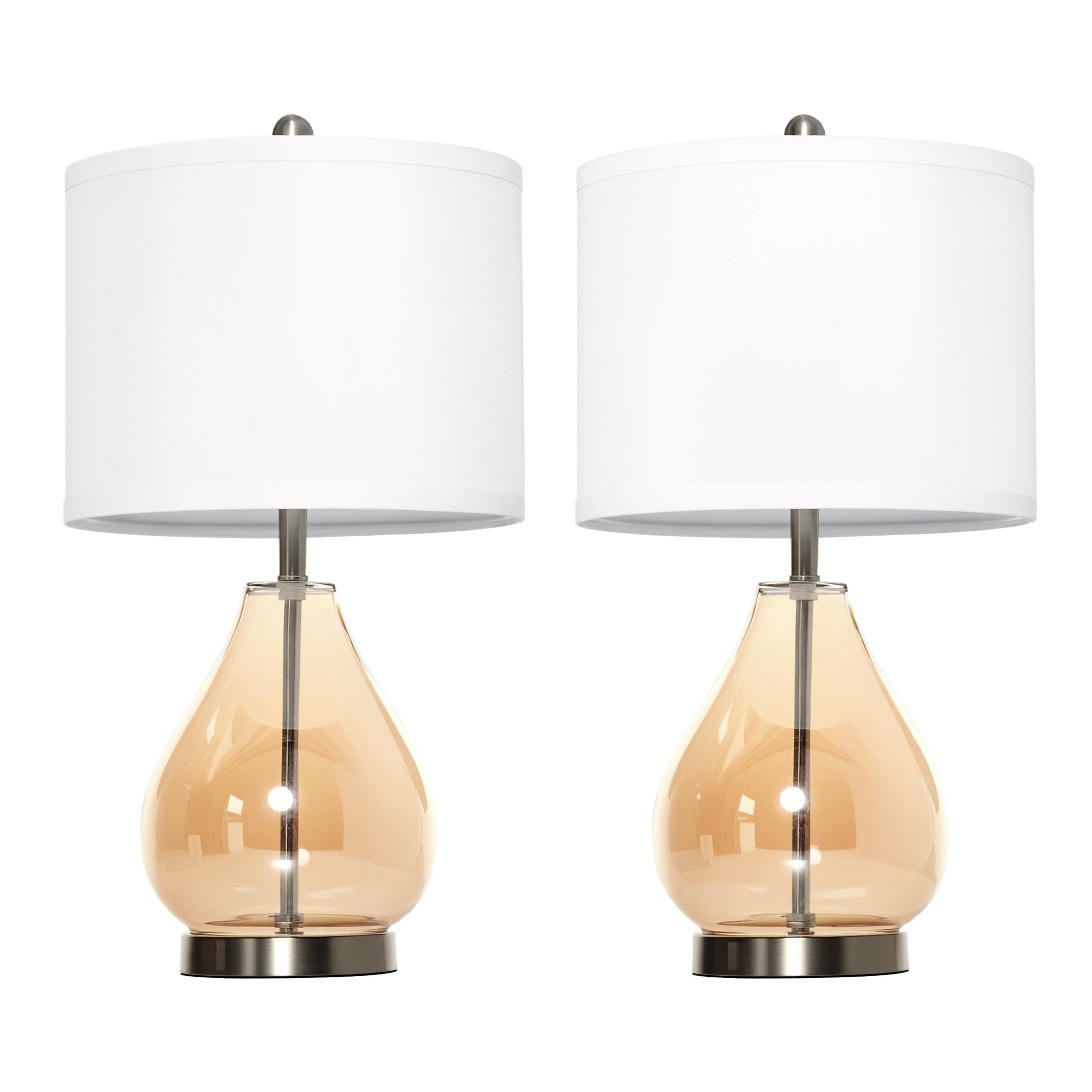 Sæt Med   Bordlamper  E27-fatning  40    Glas  Hør  Metal  Rav  30   56 Cm