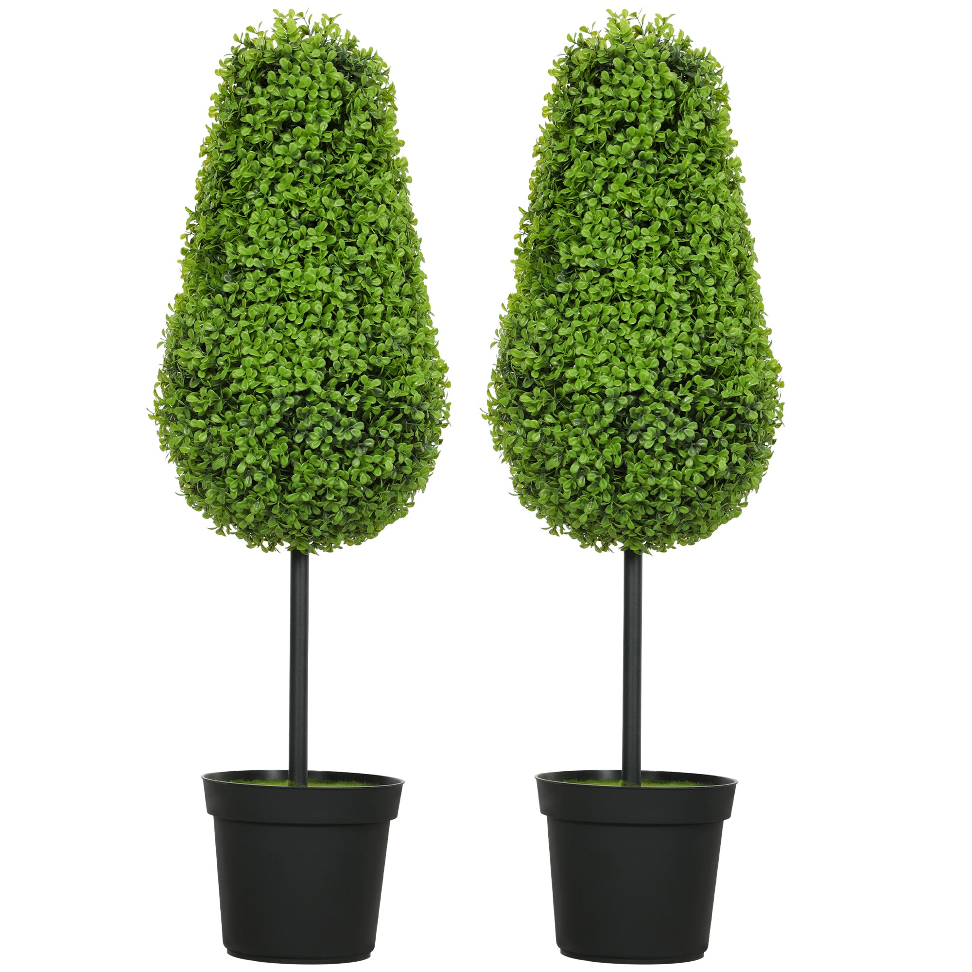 Sæt Med   Kunstige Buksbomplanter 90 Cm   Dråbeform  Kunstige Plastikplanter   Potte  Moderne Dekoration
