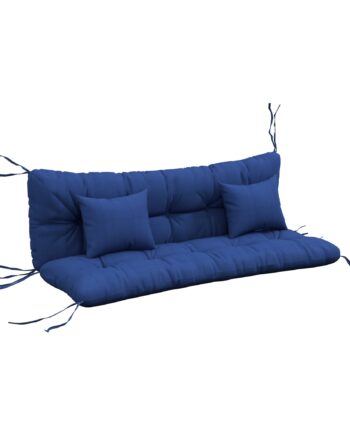 Sæt Med   Siddehynder  150x50 Cm  Vandafvisende Stolehynder Med Bånd  10 Cm Tykke  Marineblå