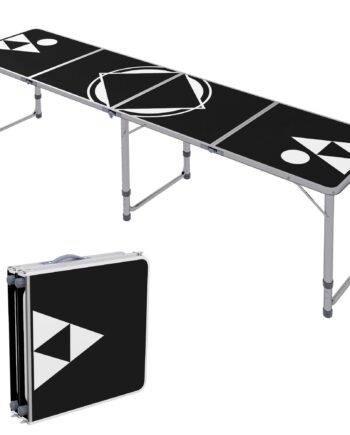 Sammenklappeligt Campingbord  Let  Højdejusterbart  Aluminiumsstel  240   60   54 62 70 Cm  Sort