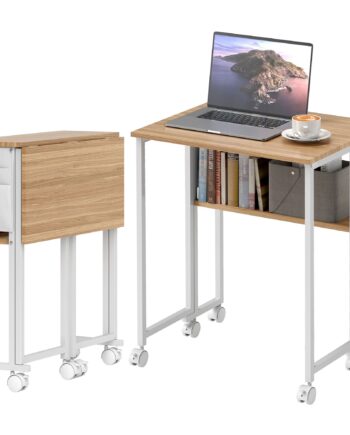 Sammenklappeligt Skrivebord  Kan Omdannes Til Sidebord  åben Hylde  Naturlig