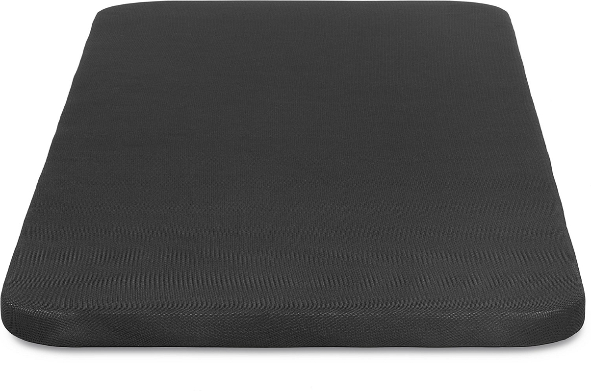 Sengebund Sengeramme Kave Home Under 90x200 Cm Sort 3d-åndbar Stof Metalramme