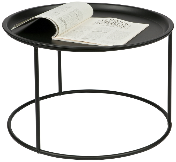 Sidebord Småbord Woood Ivar Sort Metal  ø56   H37   Cm