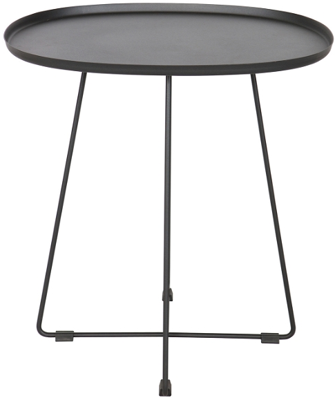 Sidebord Småbord Woood Otis   Sort Metal   51x43x50 Cm  Indendørs   Udendørs