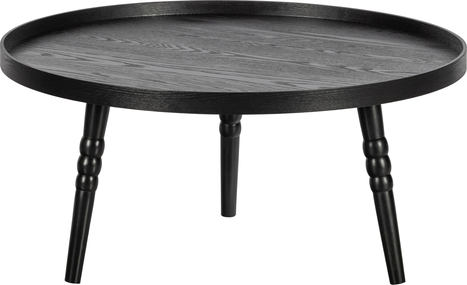 Sidebord Sofabord Woood Exclusive Ponto ø75   H36 Cm Mat Sort Mdf Fyrretræ