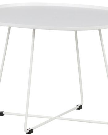 Sidebord Woood Otis Hvidt Metal L70xb60xh47 Cm  Minimalistisk Småbord