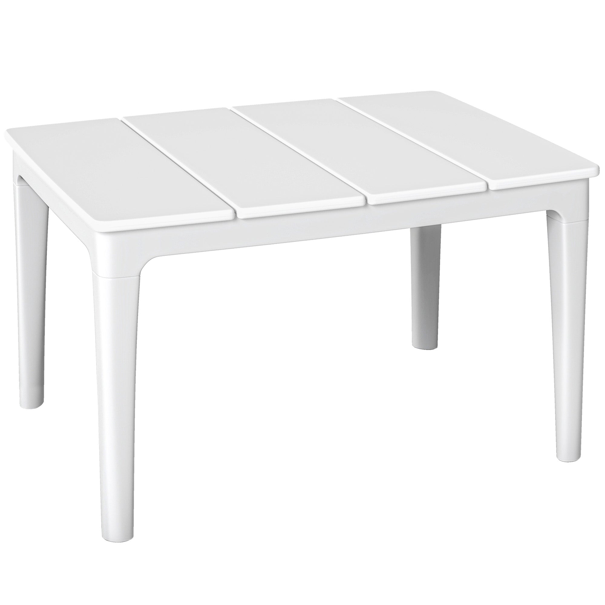 Sidebord 70 53 Cm Vejrbestandigt Rektangulært Havebord Plastik Balkonbord 35 Kg Lasteevne Cremehvid