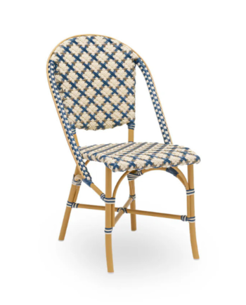 Sika Design Sofie Exterior Caféstol Broad Striped Beige-white Starweave Ivory   Navy Blue   Cappuccino  : Erling Christensen Møbler
