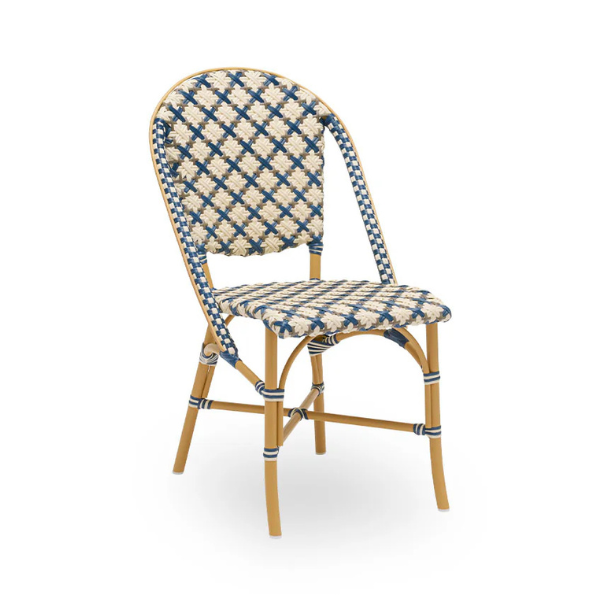 Sika Design Sofie Exterior Caféstol Broad Striped Beige-white Starweave Ivory   Navy Blue   Cappuccino  : Erling Christensen Møbler