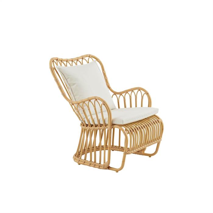 Sika Design Tulip Lænestol Natural Inkl  B450 Hvid Hynde   Pude Quick Dry B450-white : Erling Christensen Møbler